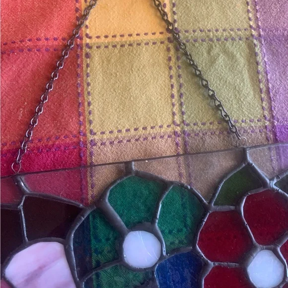 Handmade Vibrant Floral Stained Glass Art - Picture 3 of 6